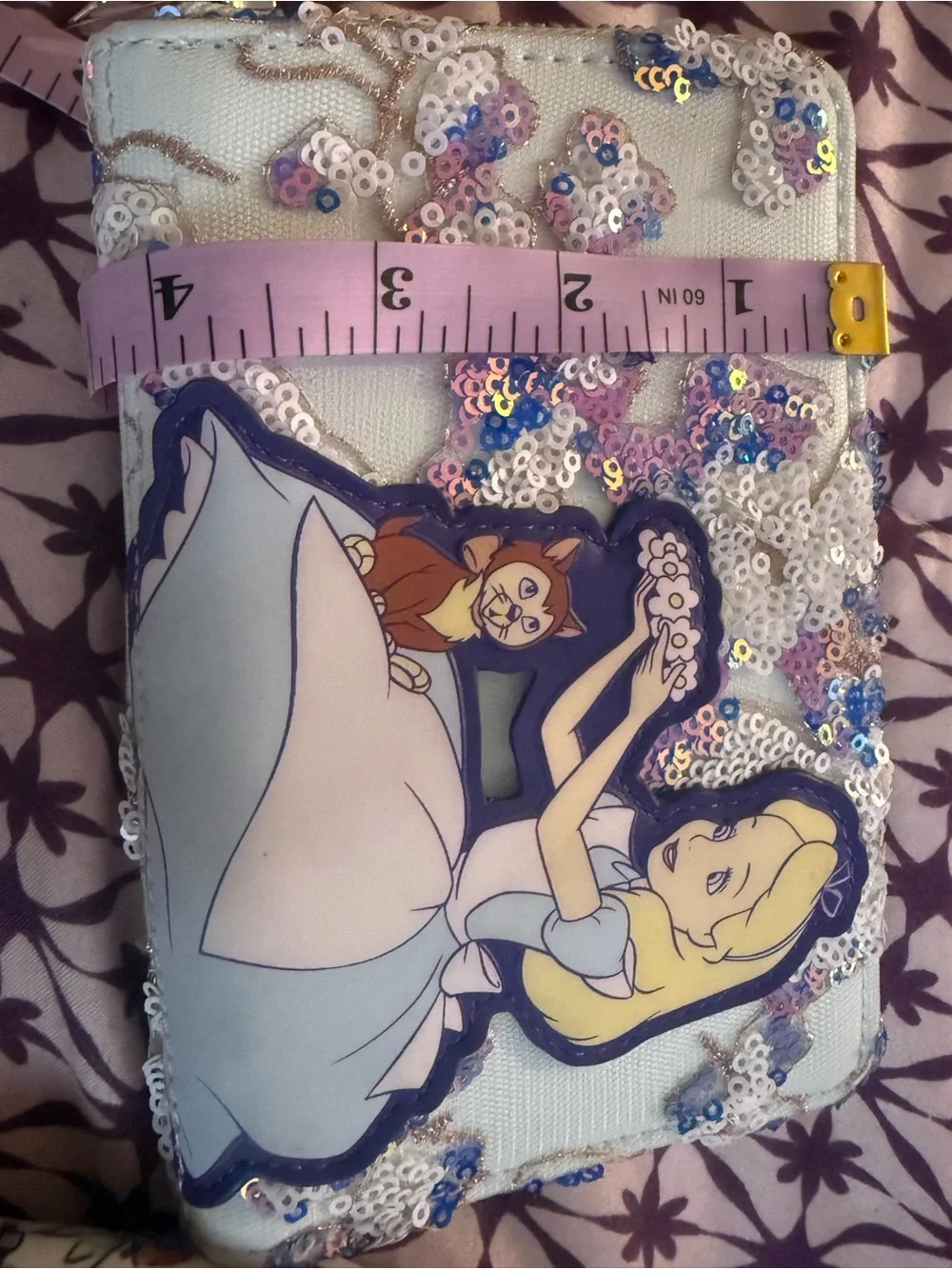 Disney Alice in Wonderland Sequin Zip Around Wallet – New Without Tags
